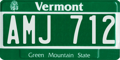VT license plate AMJ712