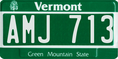 VT license plate AMJ713