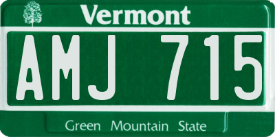 VT license plate AMJ715