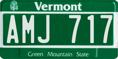 VT license plate AMJ717