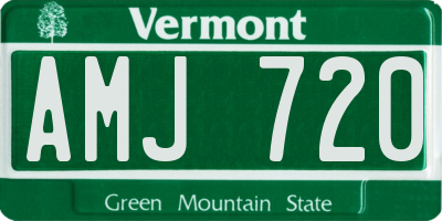 VT license plate AMJ720