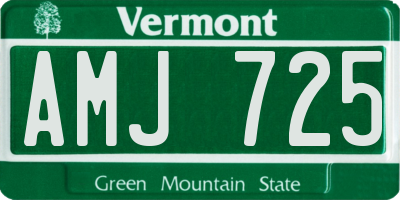 VT license plate AMJ725
