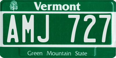 VT license plate AMJ727