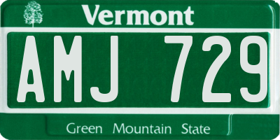 VT license plate AMJ729