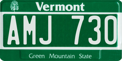 VT license plate AMJ730