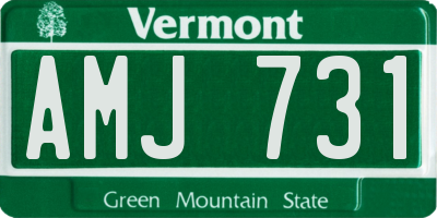 VT license plate AMJ731