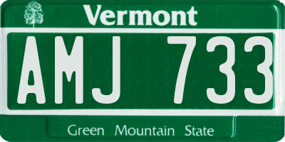VT license plate AMJ733