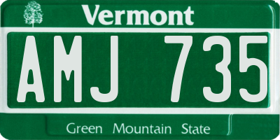VT license plate AMJ735