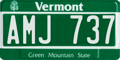 VT license plate AMJ737