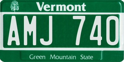 VT license plate AMJ740
