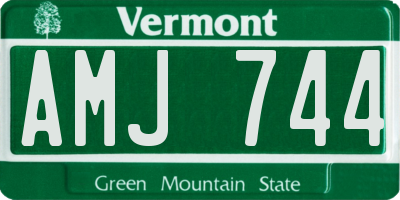 VT license plate AMJ744