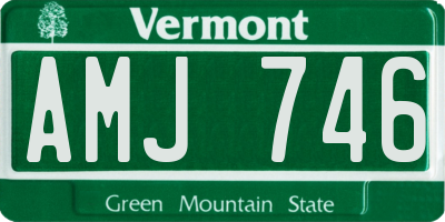 VT license plate AMJ746