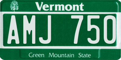 VT license plate AMJ750