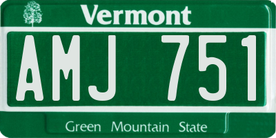 VT license plate AMJ751