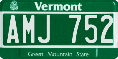 VT license plate AMJ752