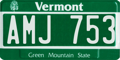 VT license plate AMJ753