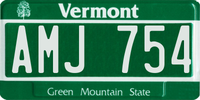 VT license plate AMJ754