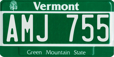 VT license plate AMJ755