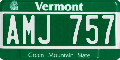 VT license plate AMJ757
