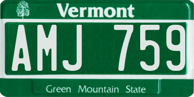 VT license plate AMJ759