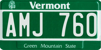 VT license plate AMJ760