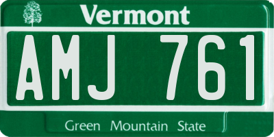VT license plate AMJ761