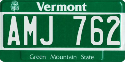 VT license plate AMJ762
