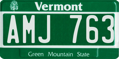 VT license plate AMJ763