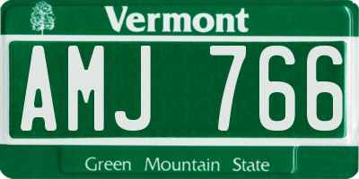 VT license plate AMJ766