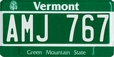 VT license plate AMJ767