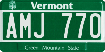 VT license plate AMJ770