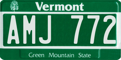 VT license plate AMJ772