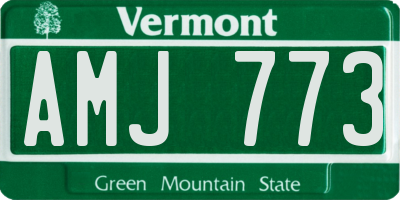 VT license plate AMJ773