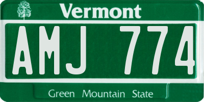 VT license plate AMJ774