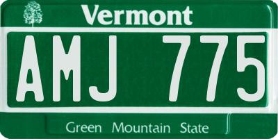 VT license plate AMJ775