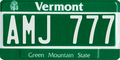 VT license plate AMJ777