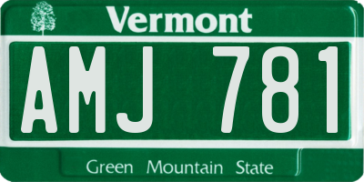 VT license plate AMJ781