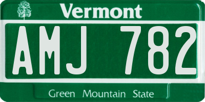 VT license plate AMJ782