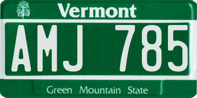 VT license plate AMJ785