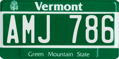 VT license plate AMJ786