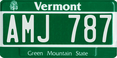 VT license plate AMJ787
