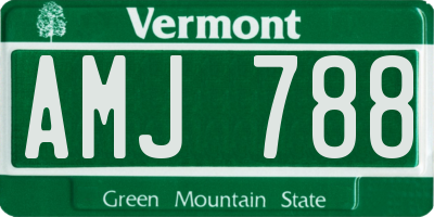 VT license plate AMJ788