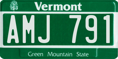 VT license plate AMJ791