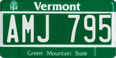VT license plate AMJ795