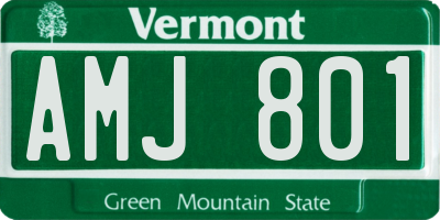 VT license plate AMJ801