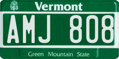 VT license plate AMJ808