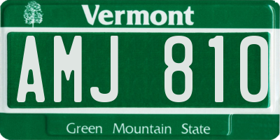 VT license plate AMJ810