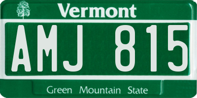 VT license plate AMJ815