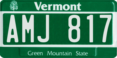 VT license plate AMJ817