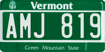 VT license plate AMJ819